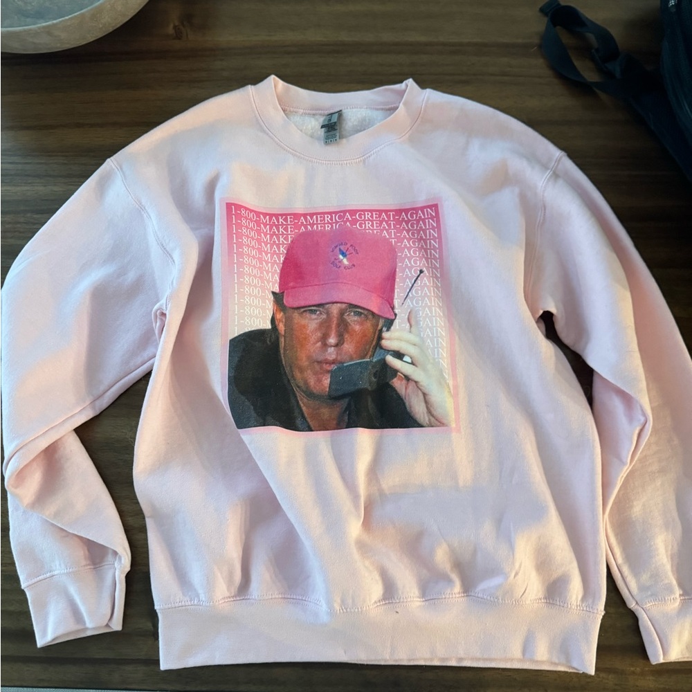 Light Pink Crewneck Sweatshirt - Trump 90’s MAGA